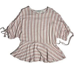 Epiphany Boutique Peplum Stripped Blouse, NWOT, Large